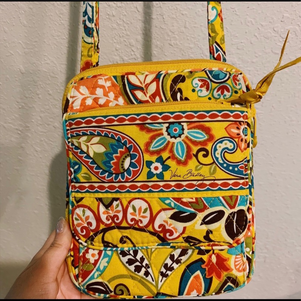 Yellow Vera Bradley purse pouch bag